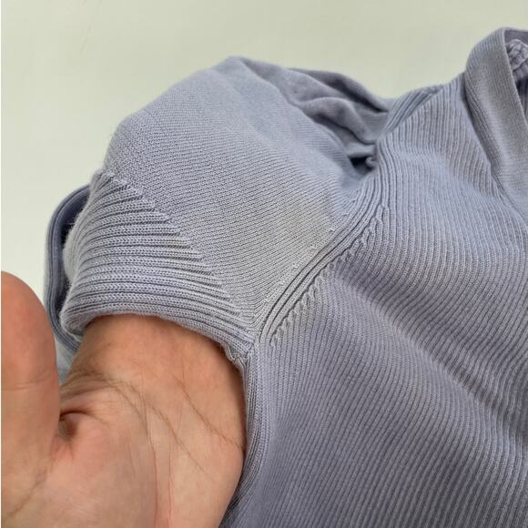 Busayo Dress Women Medium Purple Blue Ribbed‎ Sweater Knit Midi Button Wool - Picture 11 of 11